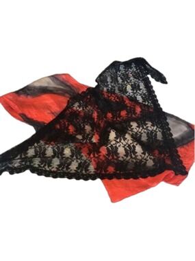 Two fashion scarves- one silk, one lace